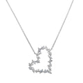 Mixed Shape Diamond Heart Pendant Necklace