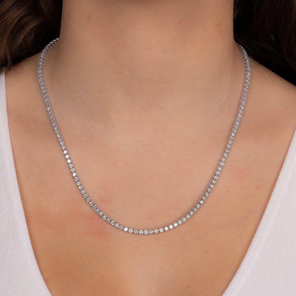 5 Carat Diamond Illusion Tennis Necklace