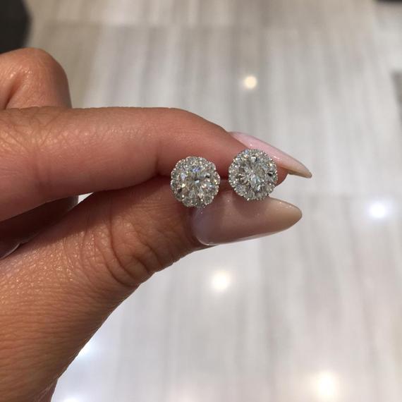Aaliyah Diamond Halo Studs
