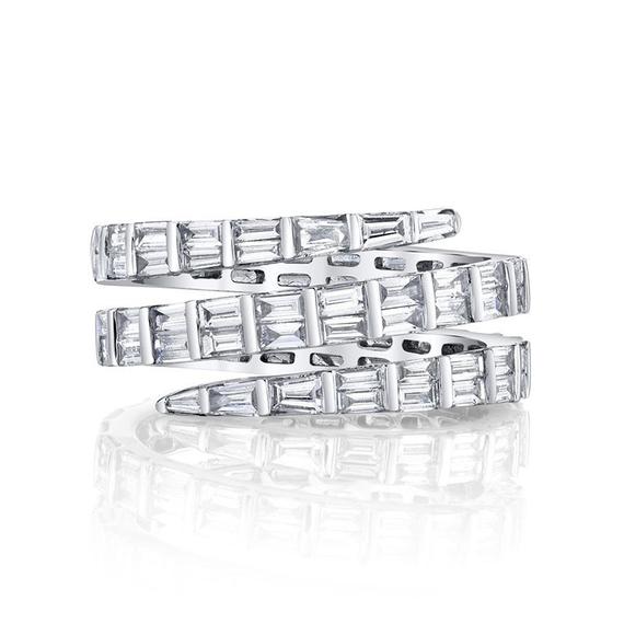 Baguette Spiral Diamond Ring