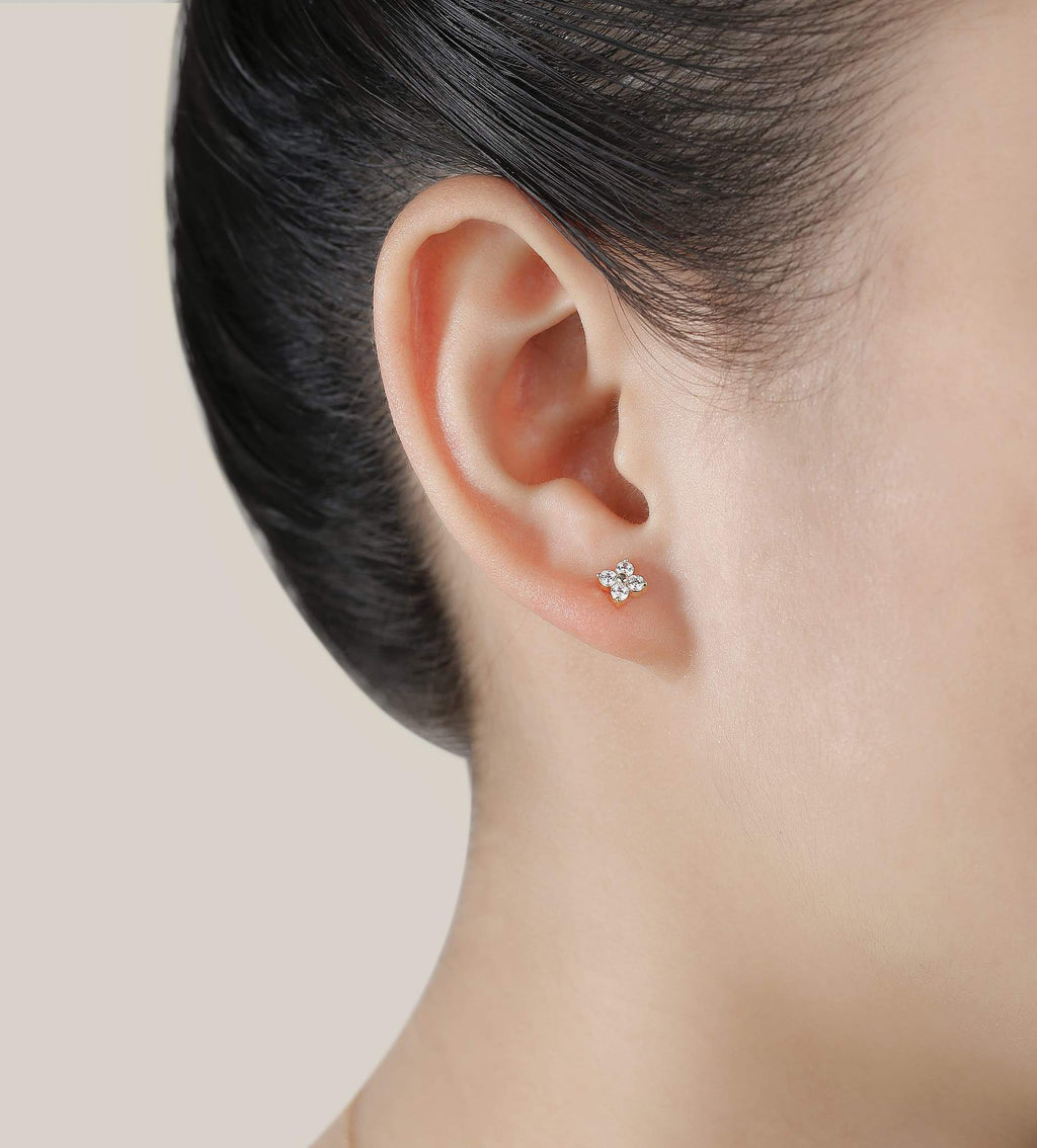 Diamond Flower Earrings