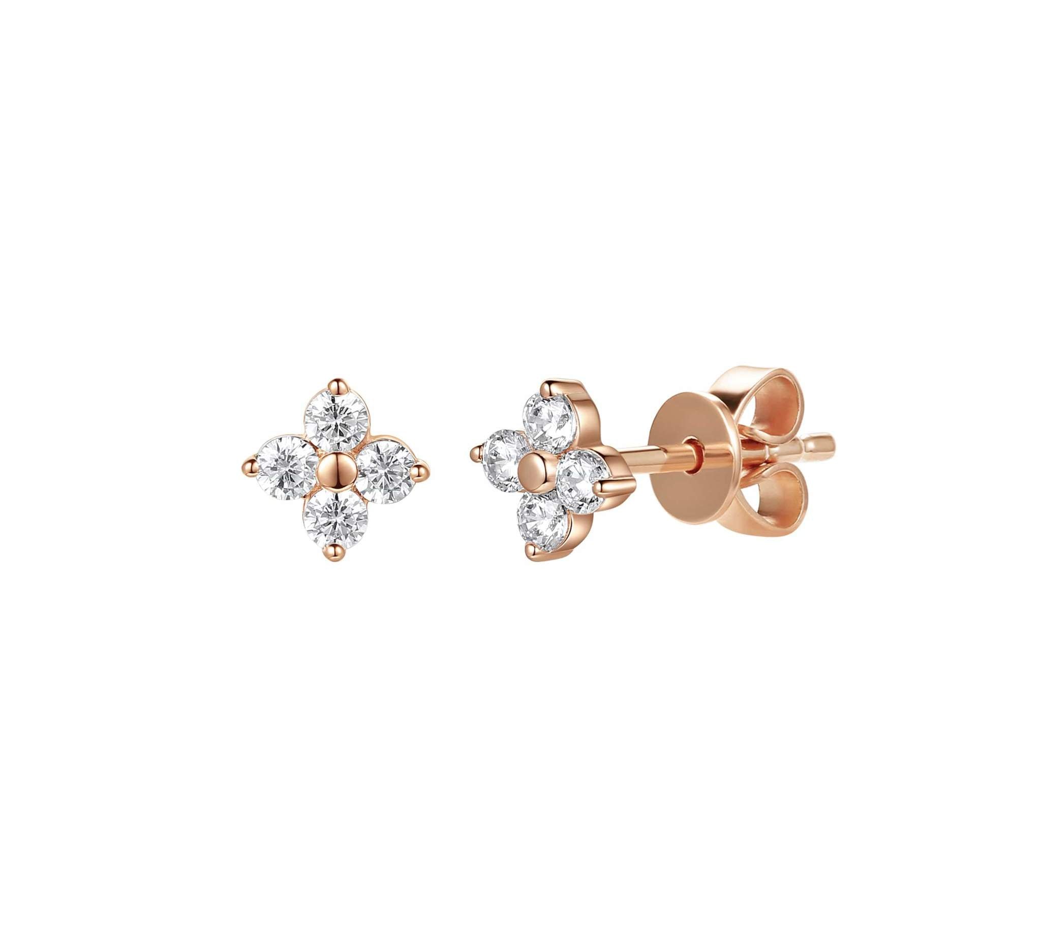 Diamond Flower Earrings