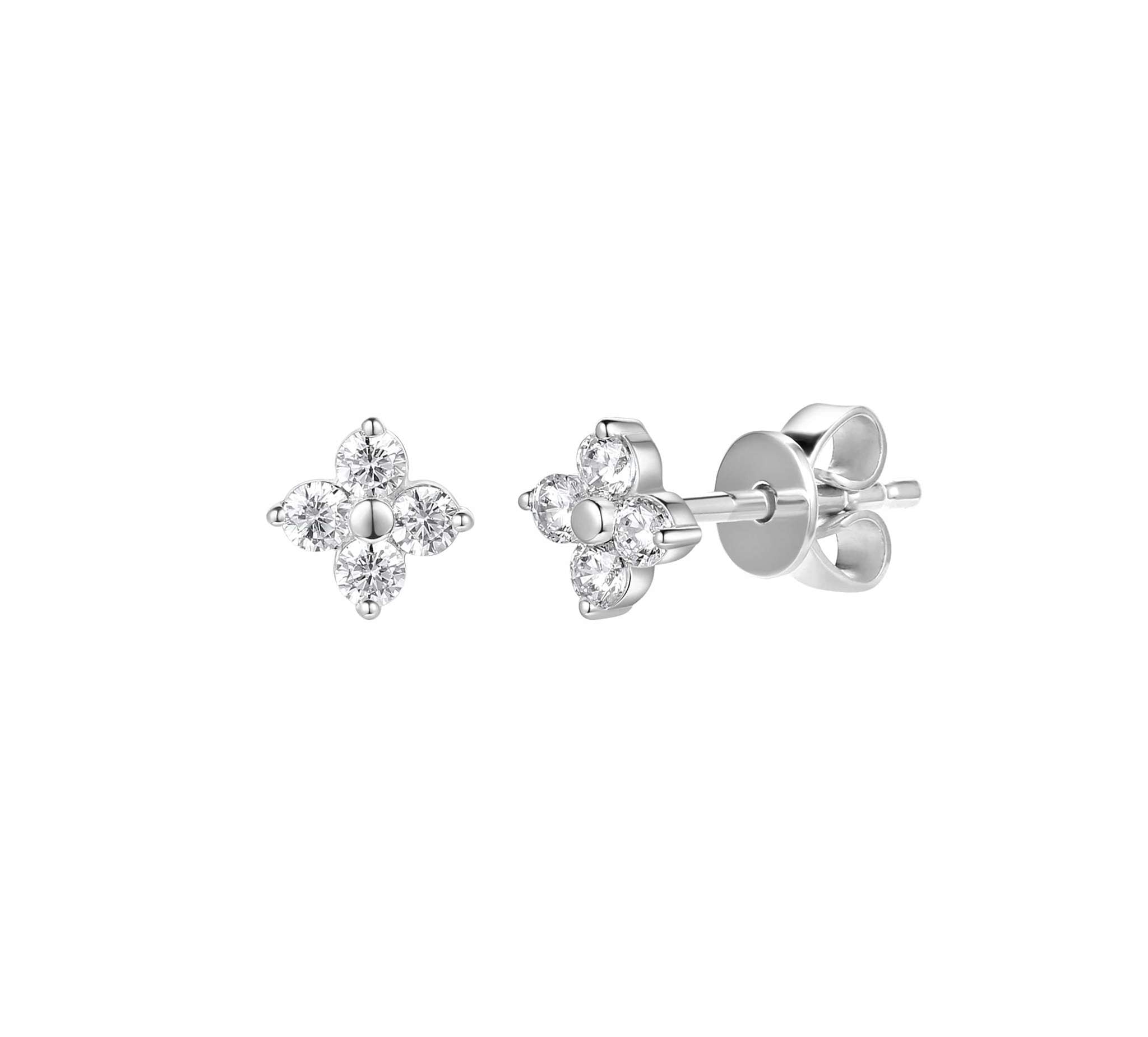 Diamond Flower Earrings