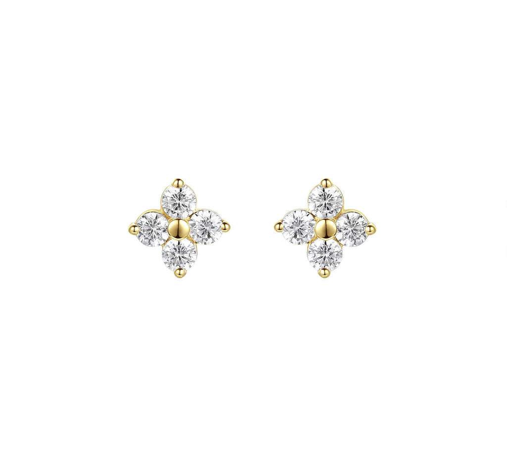 Diamond Flower Earrings
