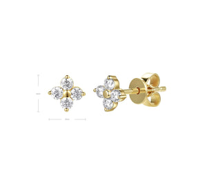 Open image in slideshow, Diamond Flower Earrings
