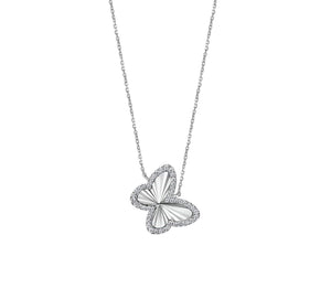 Open image in slideshow, Diamond Guilloche Butterfly Necklace
