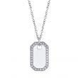 Diamond Halo Dog Tag Pendant Necklace