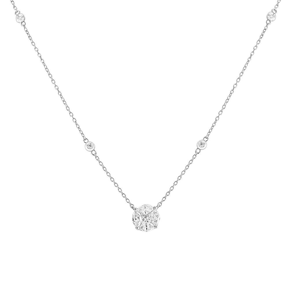 Diamond Mosaic Pendant Necklace