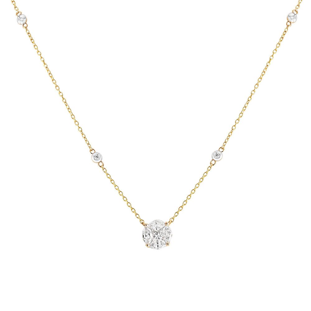 Diamond Mosaic Pendant Necklace