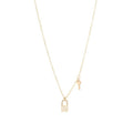 Midi Bitty Pave Diamond Lock & Key Necklace