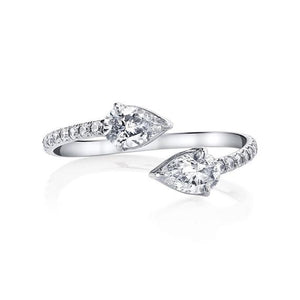 Open image in slideshow, Split Pear Diamond Ring
