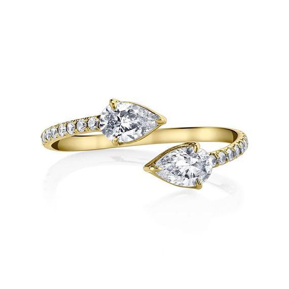Split Pear Diamond Ring